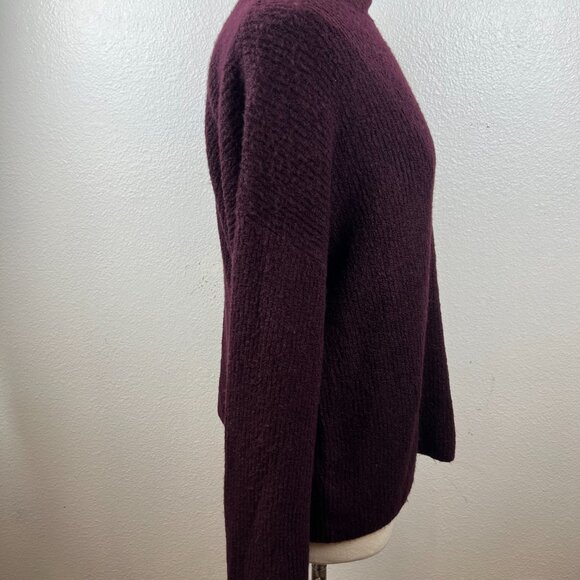 NWT French Connection Burgundy Mock Neck Bell Sleeve Ribbed Sweater Size S - Picture 4 of 7